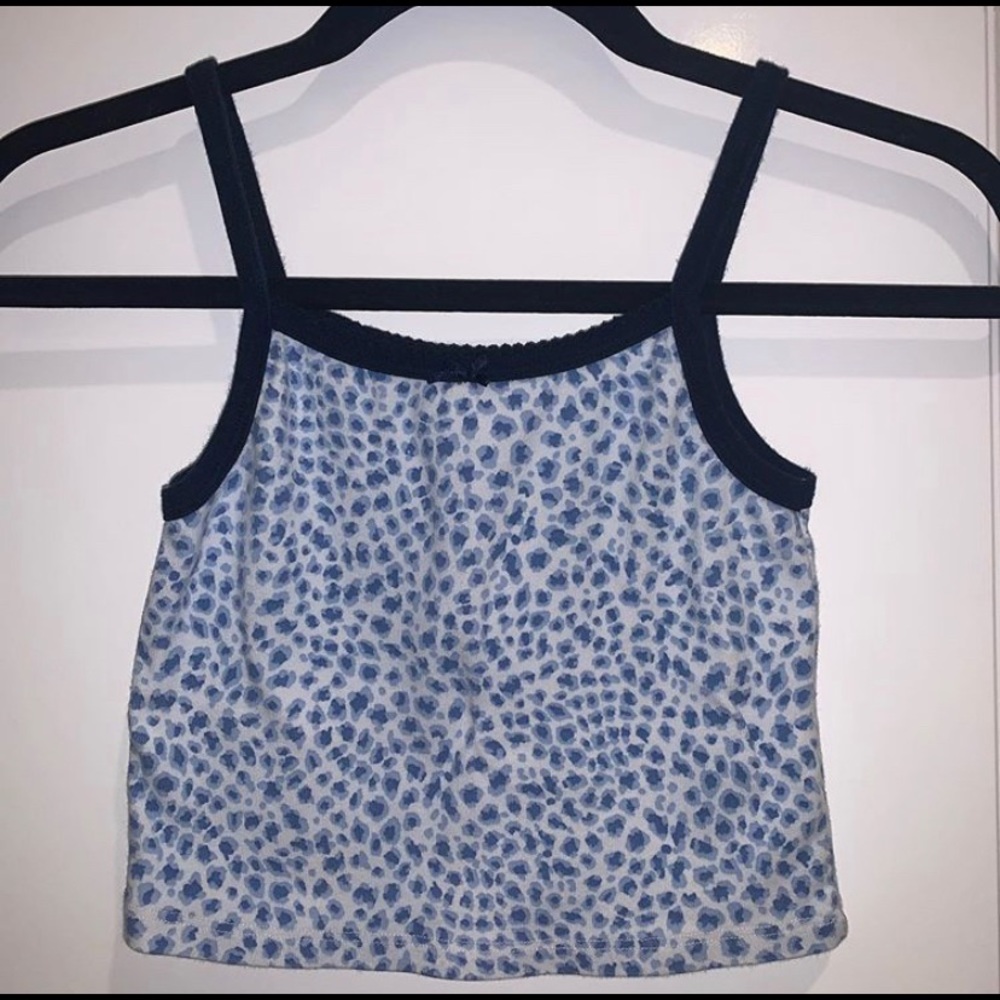brandy melville blue cheetah tank top